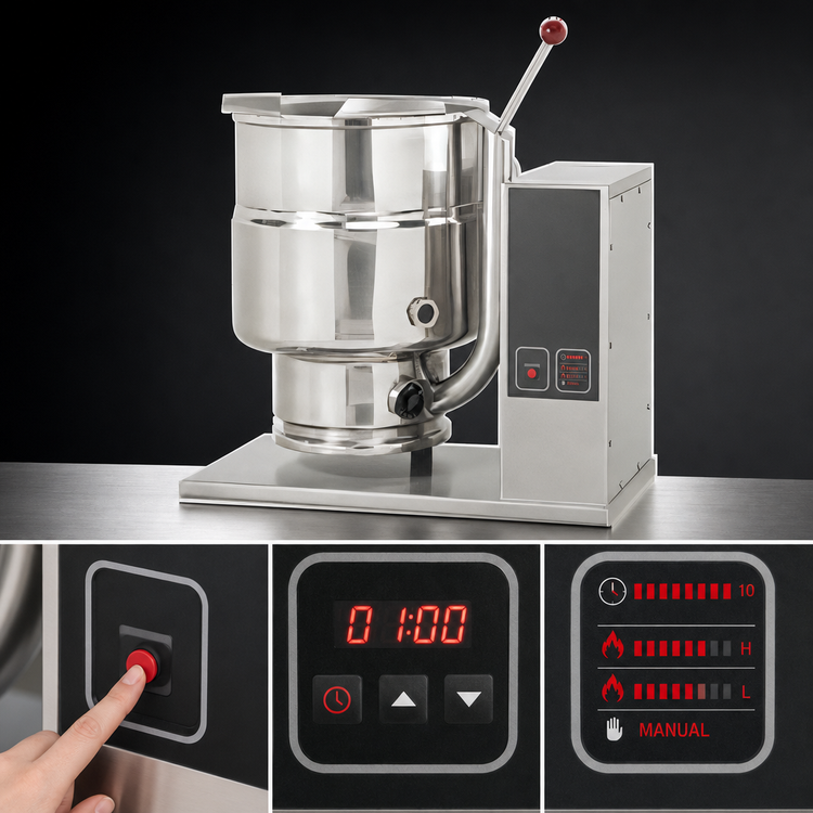 Product image #3 for Groen TDB-48A 48-Quart Electric Tabletop Kettle, 2/3 Jacket, Hand Tilt