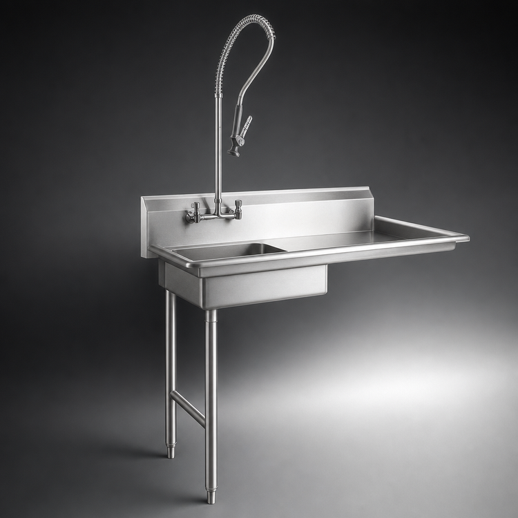 Product image #3 for CMA Dishmachines SL-U Undercounter Left Soiled Dish Table with 20 x 20 x 5-Inch Sink