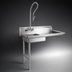 Thumbnail image #3 for CMA Dishmachines SL-U Undercounter Left Soiled Dish Table with 20 x 20 x 5-Inch Sink