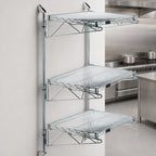 Thumbnail image #3 for Quantum WC54-CB1242C Wall-Mounted Cantilever Shelving Starter Unit with 3 Wire Shelves, 54-Inch Posts and Chrome-Plated Finish