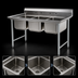 Thumbnail image #3 for Eagle Group 414 Series 3-Compartment Stainless Steel Sink, 65-1/2 Inch Wide, Without Drainboards