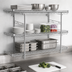 Thumbnail image #3 for Eagle Group QuadTruss Piggyback 3-Tier Wall-Mounted Open Wire Shelf Kit, 48 x 18 Inches, Chrome Finish