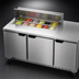 Thumbnail image #4 for Beverage-Air 72-Inch Three-Section Sandwich Top Refrigerated Prep Table with 3 Doors and 12-Pan Top