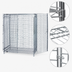 Thumbnail image #3 for Quantum Stationary Chrome-Plated Wire Security Cage with Doors and Panel Set, 48W x 24D x 63H Inches