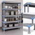 Thumbnail image #3 for Quantum Millenia 72-Inch x 21-Inch x 62-Inch Gray Polymer Shelving Unit with 5 Solid Shelves