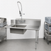 Thumbnail image #3 for BK Resources 48-Inch Straight Soiled Dish Table with Left Sink, Pre-Rinse Faucet, and Stainless Steel Legs