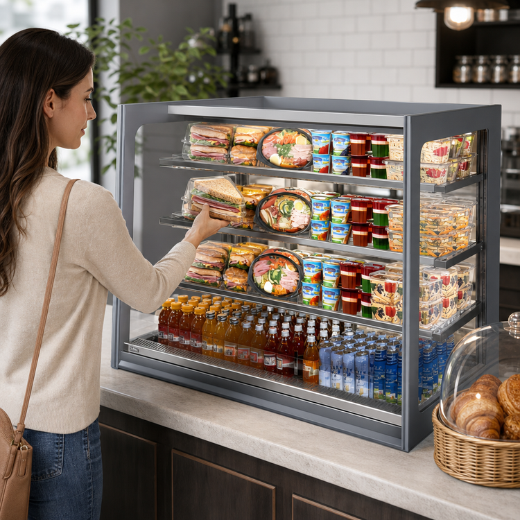 Product image #3 for Federal Industries Italian Glass Series 48-Inch Non-Refrigerated Self-Service Countertop Pastry Display Case