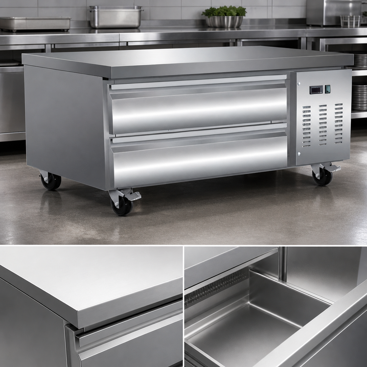 Product image #3 for Maxx Cold X-Series Refrigerated Chef Base with 2 Drawers, 6.5 Cu. Ft., 50-Inch Wide