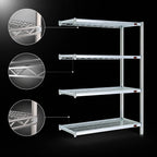 Thumbnail image #3 for Eagle Group A4-74-1872S 4-Tier Add-On Wire Shelving Unit, 72 x 18 x 74 Inches, Stainless Steel
