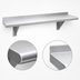 Thumbnail image #3 for Advance Tabco 42-Inch x 12-Inch Wall-Mounted Stainless Steel Shelf with Bullnose Front Edge, 18 Gauge, Satin Finish