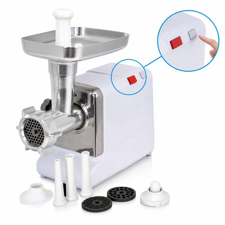 Product image #3 for Omcan USA Countertop Electric #12 Meat Grinder with Forward/Reverse Switch