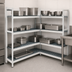 Thumbnail image #3 for Fermostock 4-Tier Gray Corner Expansion Polymer Shelving Unit, 71