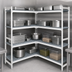 Thumbnail image #3 for Fermostock 4-Tier Polymer Shelving Corner Expansion Kit, 47W x 14D x 83H