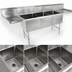 Thumbnail image #3 for John Boos B Series 3-Compartment Stainless Steel Sink with Left and Right Drainboards