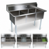 Thumbnail image #3 for John Boos E-Series 3-Compartment Stainless Steel Sink with 18 x 18 x 12 Inch Bowls and Galvanized Legs