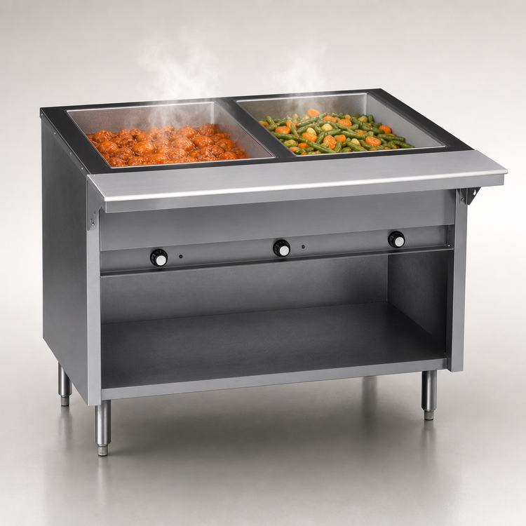 Product image #3 for Spec-Master Electric Hot Food Table with 2 Wet/Dry Wells, 33 Inch Wide, Open Base
