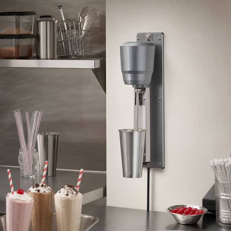 Product image #3 for Hamilton Beach Commercial Wall-Mount Single-Spindle Drink Mixer, 1/3 HP, Two-Speed with Pulse Switch and Stainless Steel Cup