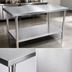 Thumbnail image #3 for John Boos Stallion 108-Inch W x 36-Inch D Stainless Steel Top Work Table with Stallion Safety Edge and Adjustable Undershelf