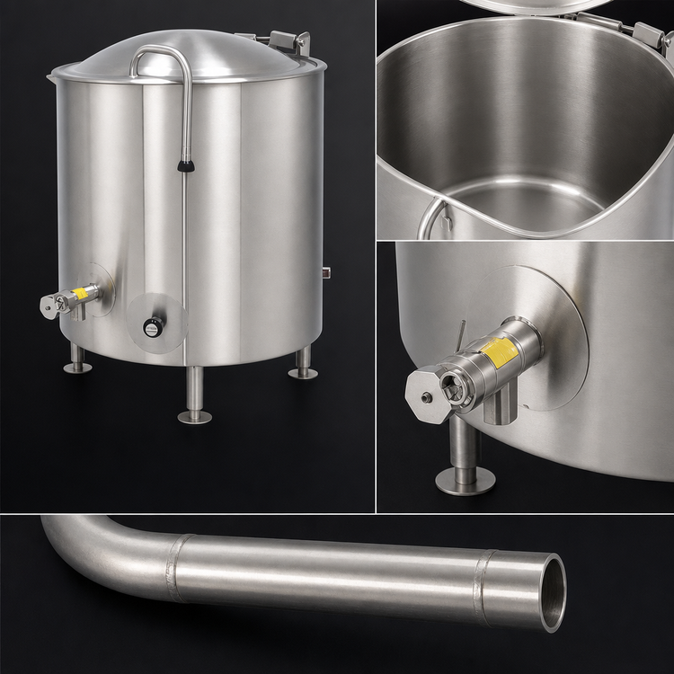 Product image #3 for Legion LTI-30 30-Gallon Stationary Direct Steam Kettle, 2/3 Jacketed