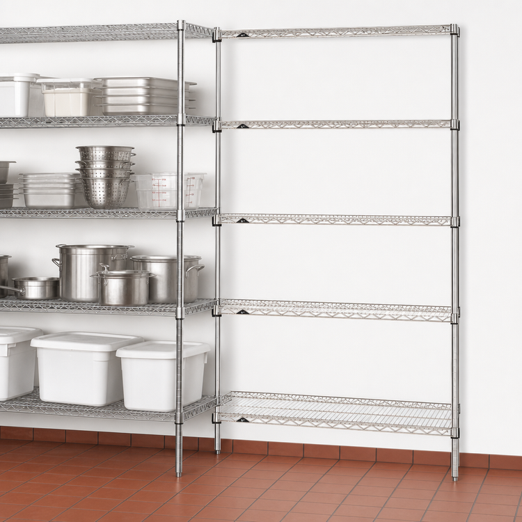 Product image #3 for Metro Super Erecta Brite Add-On Wire Shelving Unit, 36W x 18D x 74H, 5 Shelves