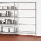 Thumbnail image #3 for Metro Super Erecta 5AN337BR 5-Shelf Add-On Wire Shelving Unit, 36W x 18D x 74H, Bright Plated Finish