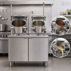 Thumbnail image #3 for Crown EMT-10-6 Electric 10 Gallon and 6 Gallon Tilting Kettle & Cabinet Assembly