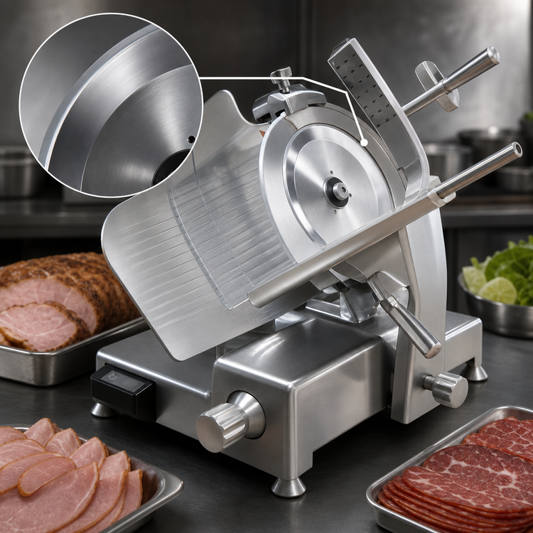 Product image #3 for Omcan 14-Inch Countertop Manual Gravity Feed Commercial Meat Slicer, 1/2 HP, 110V
