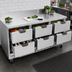 Thumbnail image #3 for Beverage-Air 72-Inch Three-Section Drawer Worktop Refrigerator, 6 Drawers, Rear-Mounted Self-Contained R290