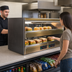 Thumbnail image #3 for BKI 2TSM-6224R 62-Inch Pass-Through Countertop Hot Food Sandwich Warmer with 2 Slanted Shelves