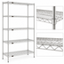 Thumbnail image #3 for Eagle Group 5-Tier Stationary Starter Wire Shelving Unit, 72W x 18D x 74H, Stainless Steel Finish