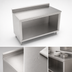 Thumbnail image #3 for John Boos Open Front Cabinet Base Work Table with 16-Gauge 300 Series Stainless Steel Top and 5-Inch Backsplash, 48 x 36 Inches
