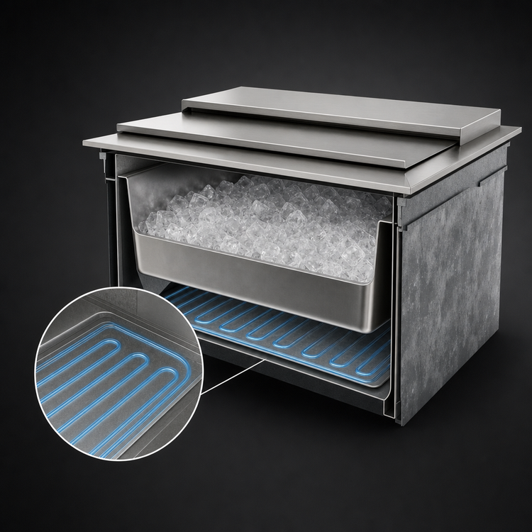 Product image #3 for Top Shelf 32-Inch Drop-In Ice Chest with 10-Circuit Cold Plate, 65 lb. Ice Capacity