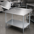 Thumbnail image #3 for Advance Tabco 48-Inch x 24-Inch 16-Gauge 430 Stainless Steel Work Table with 1-1/2-Inch Rear Up-Turn and Galvanized Undershelf
