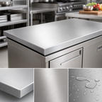 Thumbnail image #3 for John Boos KCT-SS9627 96-Inch x 27-Inch Stainless Steel Countertop, 1-1/2-Inch Thick, Flat No-Backsplash, #4 Polish