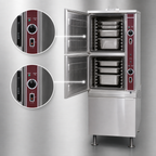 Thumbnail image #3 for Southbend (Middleby) Southbend Steam GSX-16HE-SB Gas Convection Steamer, 2 Compartments, 16-Pan Capacity, 36-Inch Cabinet Base