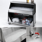 Thumbnail image #3 for Dinex DXPPB560IBFFW 62.5" Portable Bar with Full-Length 95-lb Ice Bin, Locking Cabinets, Frost White Aluminum Exterior