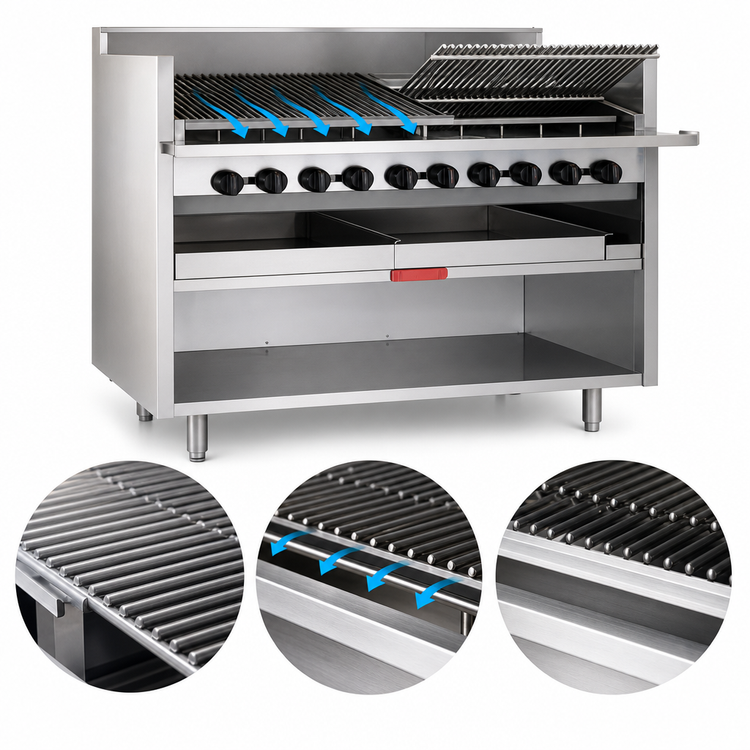 Product image #3 for Magikitch'n FM-RMB-660CR 60-Inch Floor Model Radiant Gas Charbroiler
