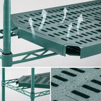 Thumbnail image #3 for Eagle Group QuadPlus QPF-QA2172E-GL 72" x 21" Vented Green Polymer Shelf Mat with Antimicrobial Protection Case of 2