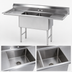 Thumbnail image #3 for Advance Tabco Special Value Series 72-Inch 2-Compartment 304 Stainless Steel Fabricated Sink with Left and Right Drainboards