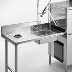 Thumbnail image #3 for Eagle Group SDTL-48-16/3-SL-X 48-Inch Straight Soiled Dishtable with Left-to-Right 20 x 20 x 5-Inch Pre-Rinse Sink, 16-Gauge 304 Stainless Steel