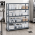 Thumbnail image #3 for Quantum Heavy-Duty Stationary Wire Shelving Unit with 4 Shelves and 9 Clear Bins, 36 x 18 x 39 Inches