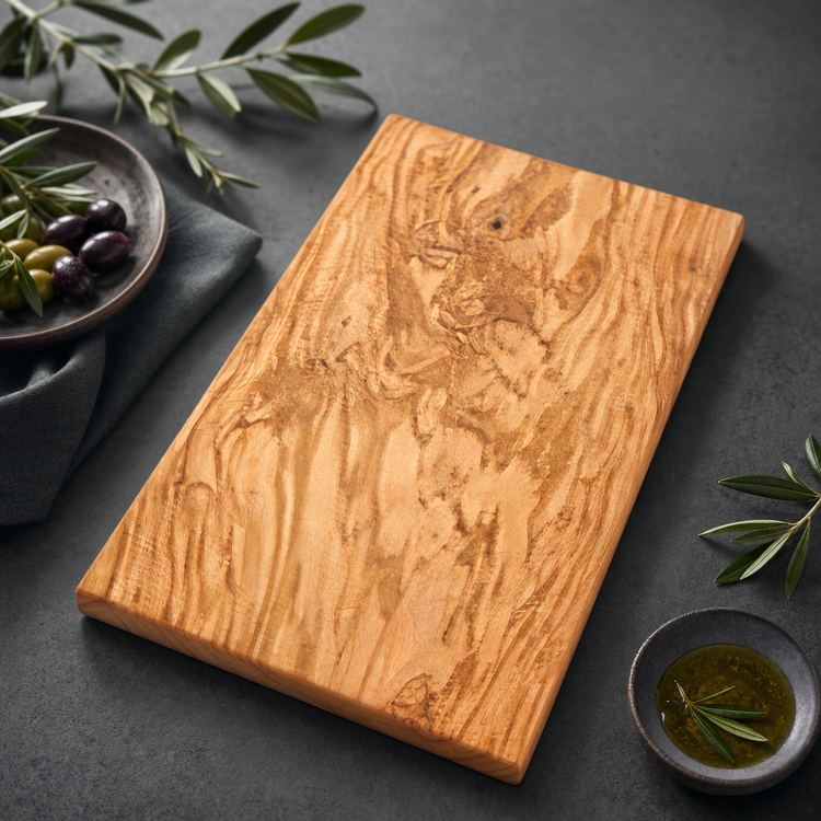 Product image #3 for American Metalcraft Rectangular Olive Wood Serving Board, 22 x 13 Inch, Straight Edge