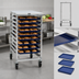 Thumbnail image #3 for New Age Mobile Half-Height End-Load Pan Rack, Open Sides, 10-Pan Capacity, Aluminum
