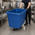 Thumbnail image #3 for Rubbermaid Commercial Products Mobile Recycling Cube Truck, Open Top, 16 Cu. Ft., Blue