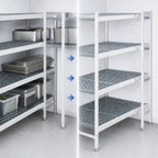 Thumbnail image #3 for Fermod Fermostock 4R31A83-CE 4-Tier Perforated Add-On Corner Shelving Unit, Gray Aluminum, 31"W x 14"D x 83"H
