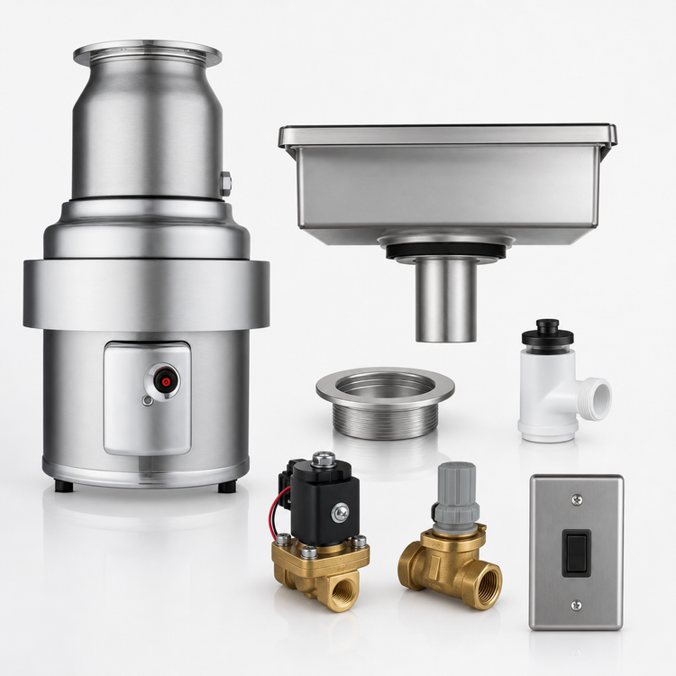 Product image #3 for InSinkErator SS-300 3 HP Large Capacity Commercial Food Waste Disposer Package with Trough Mount System