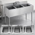 Thumbnail image #3 for Krowne Silver Series 36-Inch Three-Compartment Stainless Steel Underbar Sink with Wall-Mount Faucet
