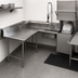 Thumbnail image #3 for Advance Tabco Korner Soil L-Shaped Left-Hand Dishtable with Pre-Rinse Sink, 119 Inches, 304 Stainless Steel