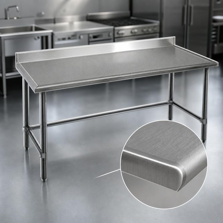 Product image #3 for Eagle Spec-Master Marine Series 144-Inch x 36-Inch Stainless Steel Work Table with 4-1/2-Inch Backsplash