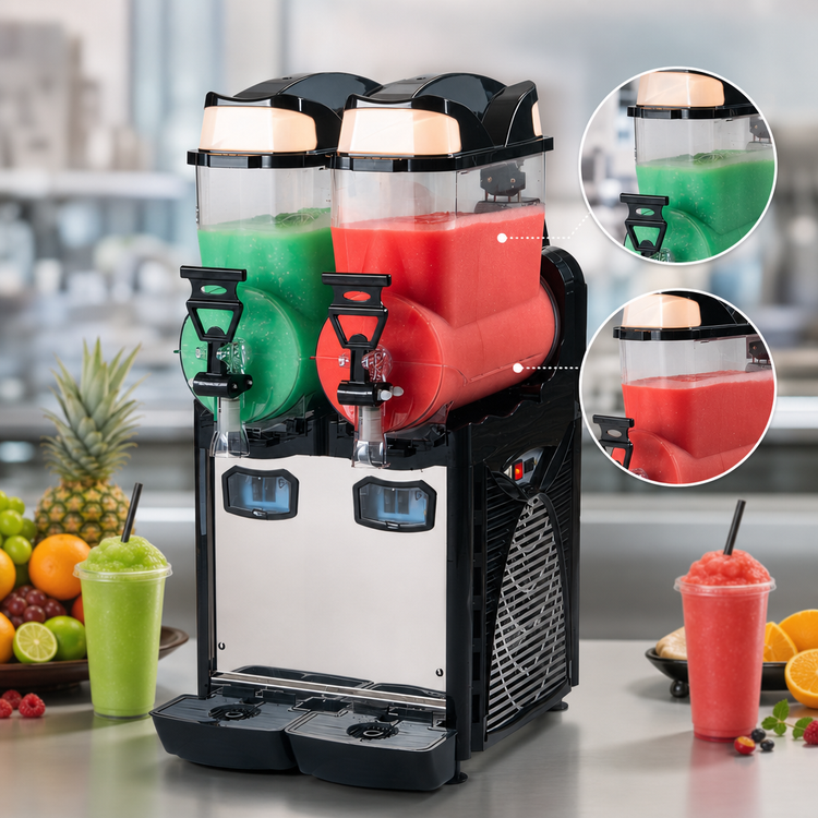 Product image #3 for Cofrimell OASIS2110 Countertop Slush Machine / Cold Drink Dispenser, 2 x 2.6 Gallon Tanks